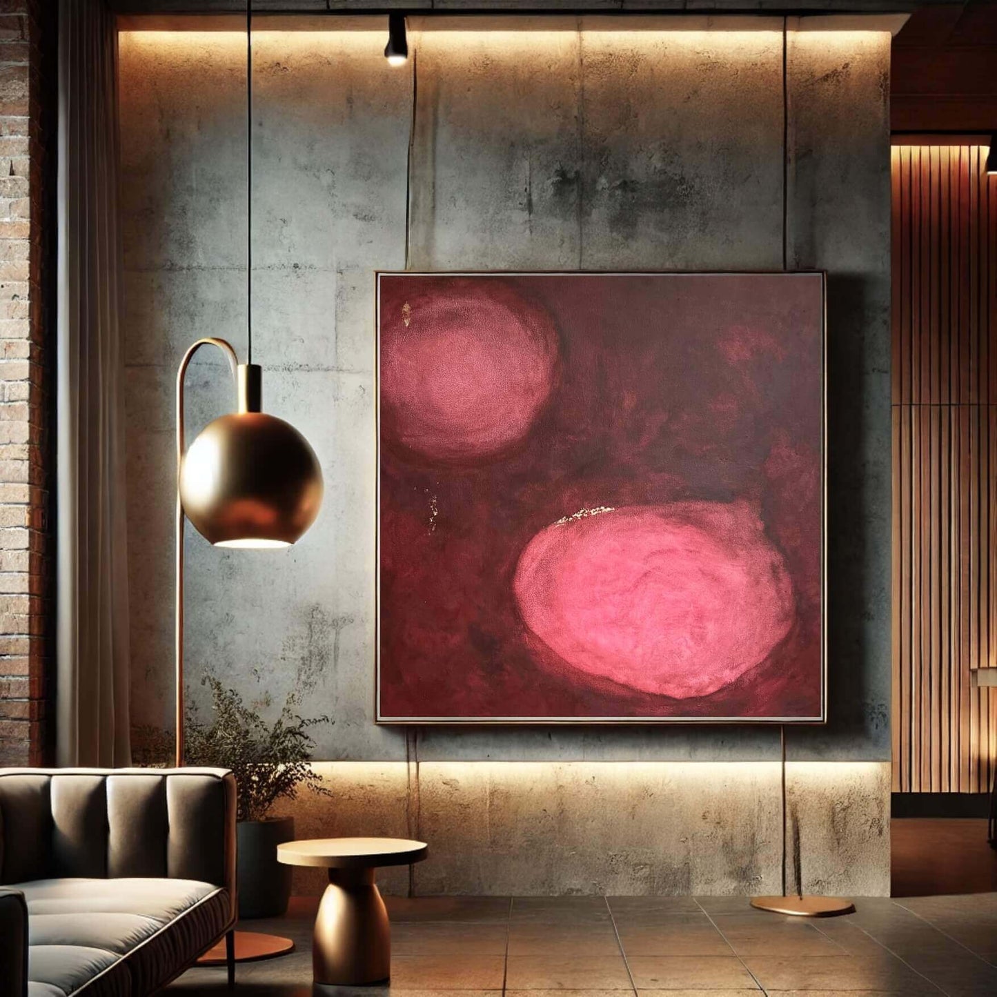 60x60 Abstract Modern Art Painting "burgundy"