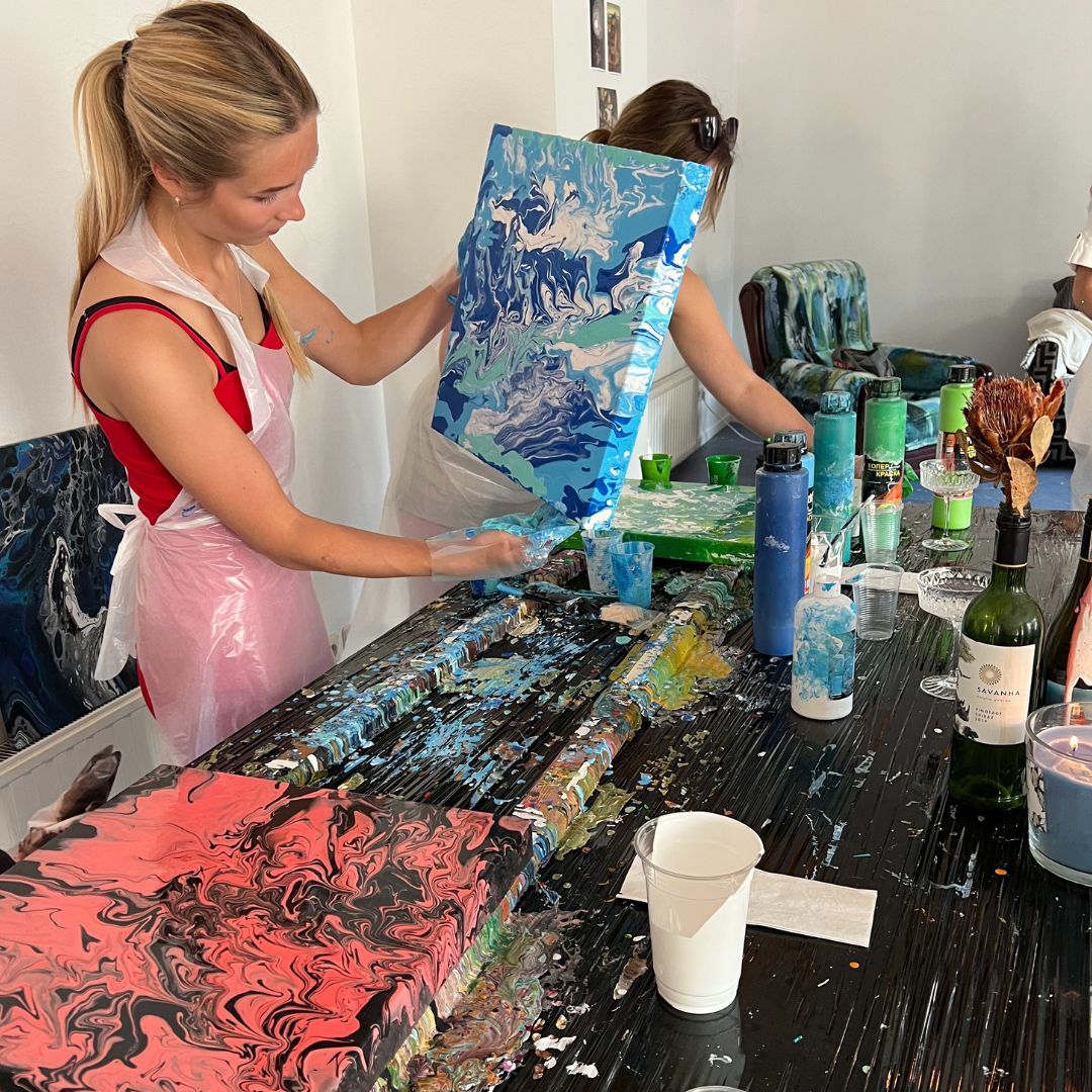Acrylic fluid art painting tutorial for beginners