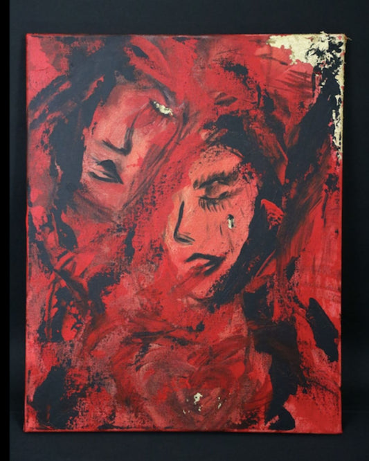 Abstract painting "TUE" 40 x 50cm