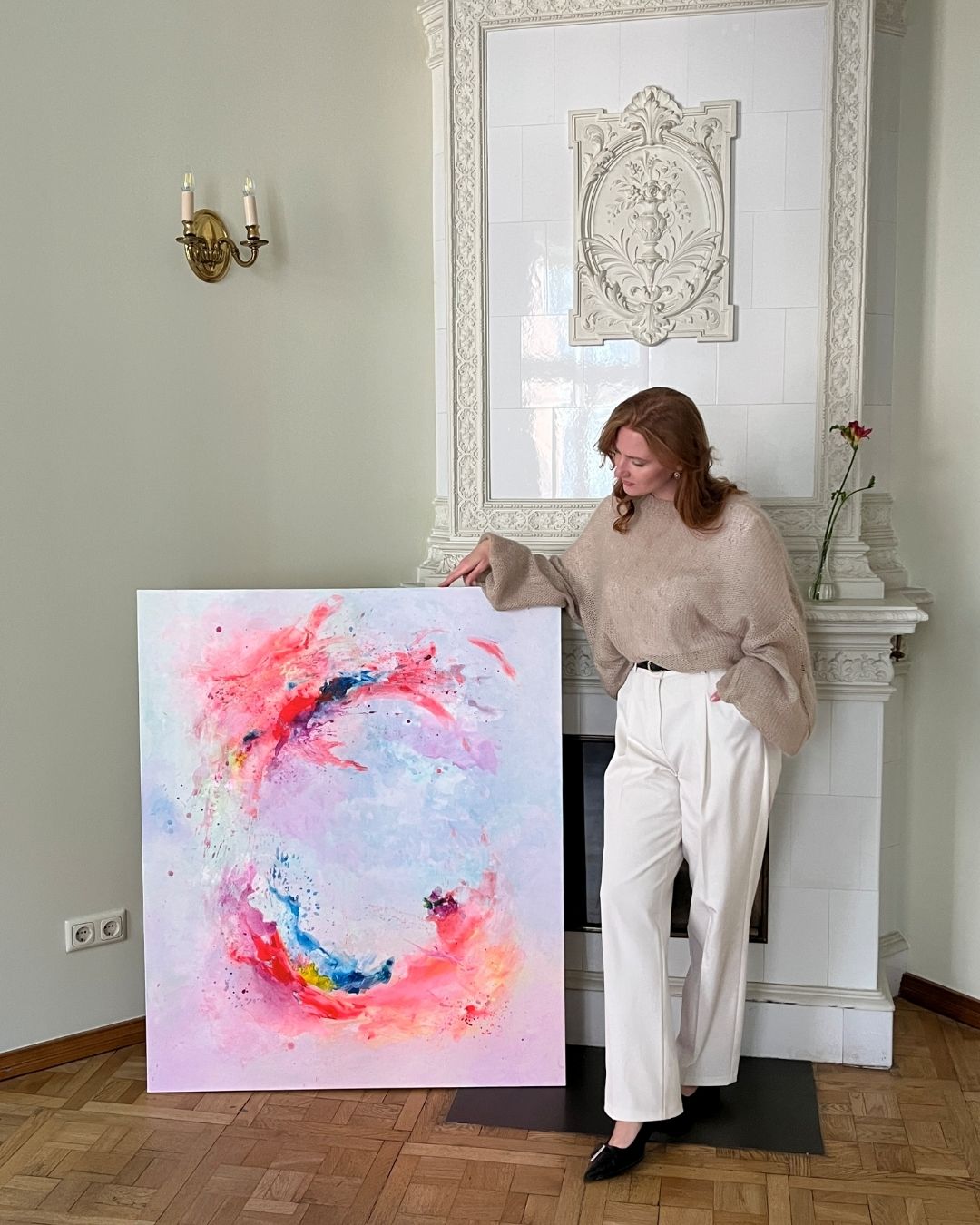 Abstract painting "SOFT POWER" 100X120cm
