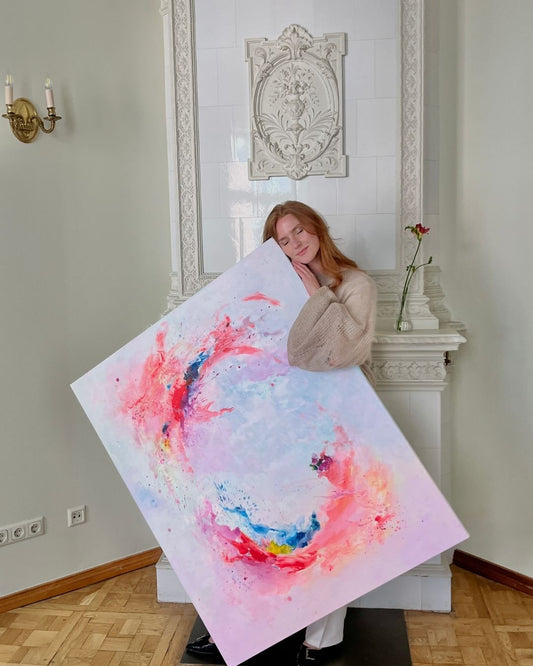 Abstract painting "SOFT POWER" 100X120cm