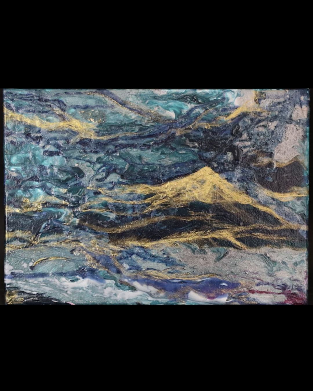 Abstract painting "KALNS" 30 x 40cm