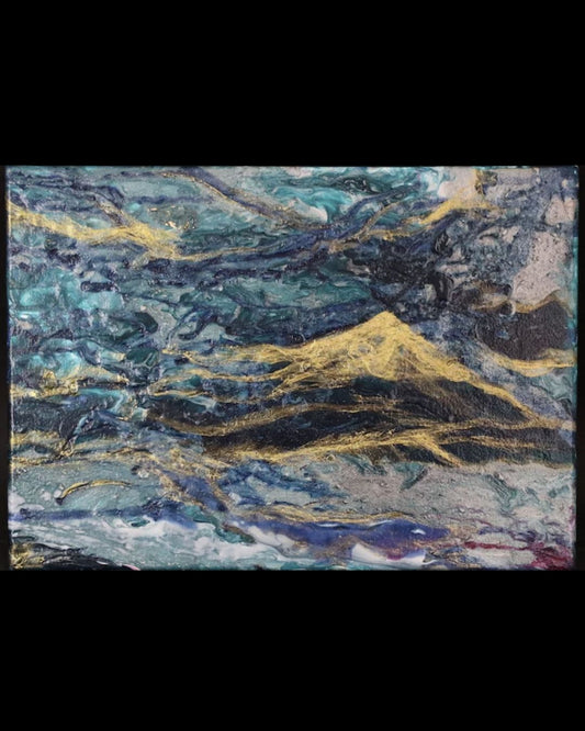 Abstract painting "KALNS" 30 x 40cm