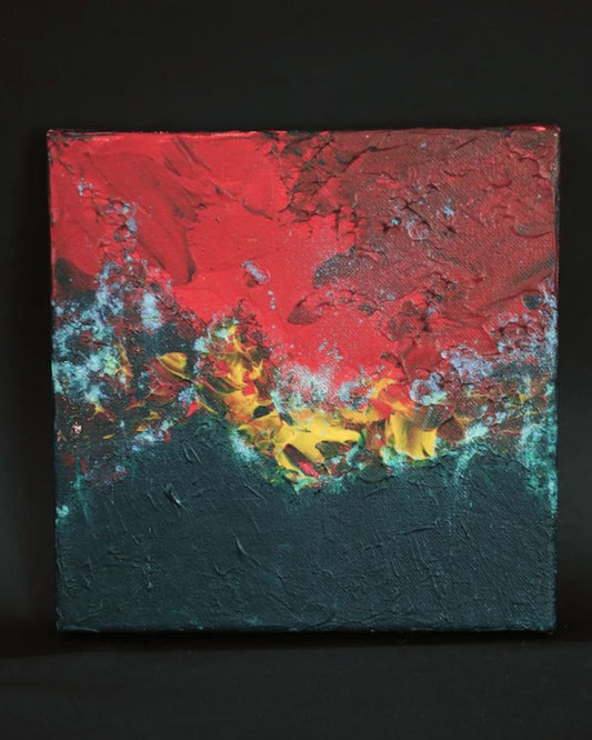 Abstract painting "INJAN" 20 x 20cm