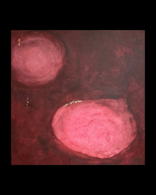 60x60 Abstract Modern Art Painting "burgundy"